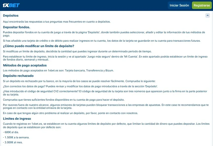 1xBet métodos de pago y opciones disponibles