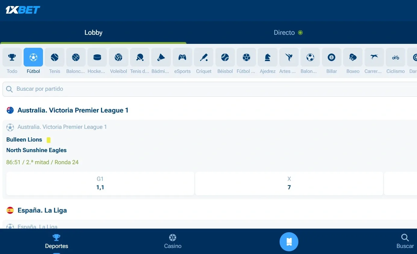 Mercados amplios para apuestas deportivas 1xBet